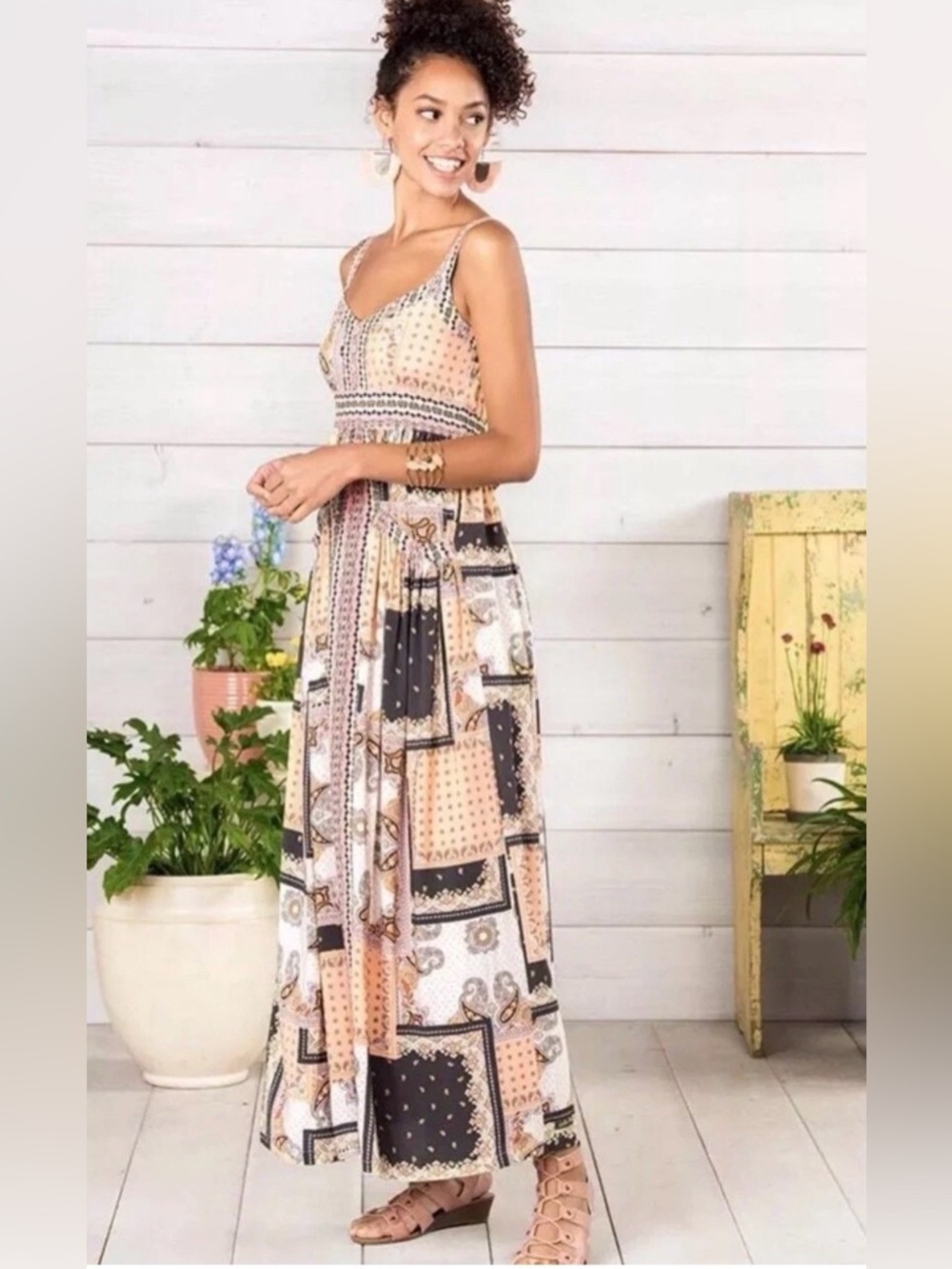 Matilda Jane Womens Adventure Begins Perfectly Paisley Maxi Dress Sz Med Multi - Picture 2 of 12